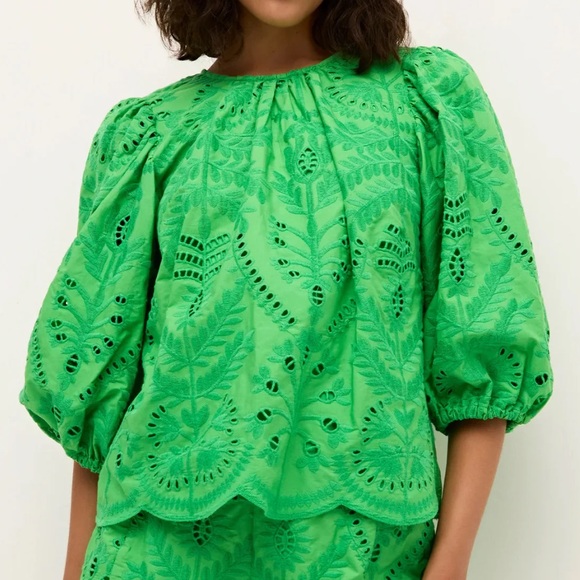 ⭐️Marie Oliver Harly Blouse Green⭐️ - Picture 1 of 5